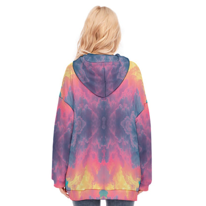 Women's Long Hoodie With Zipper Closure