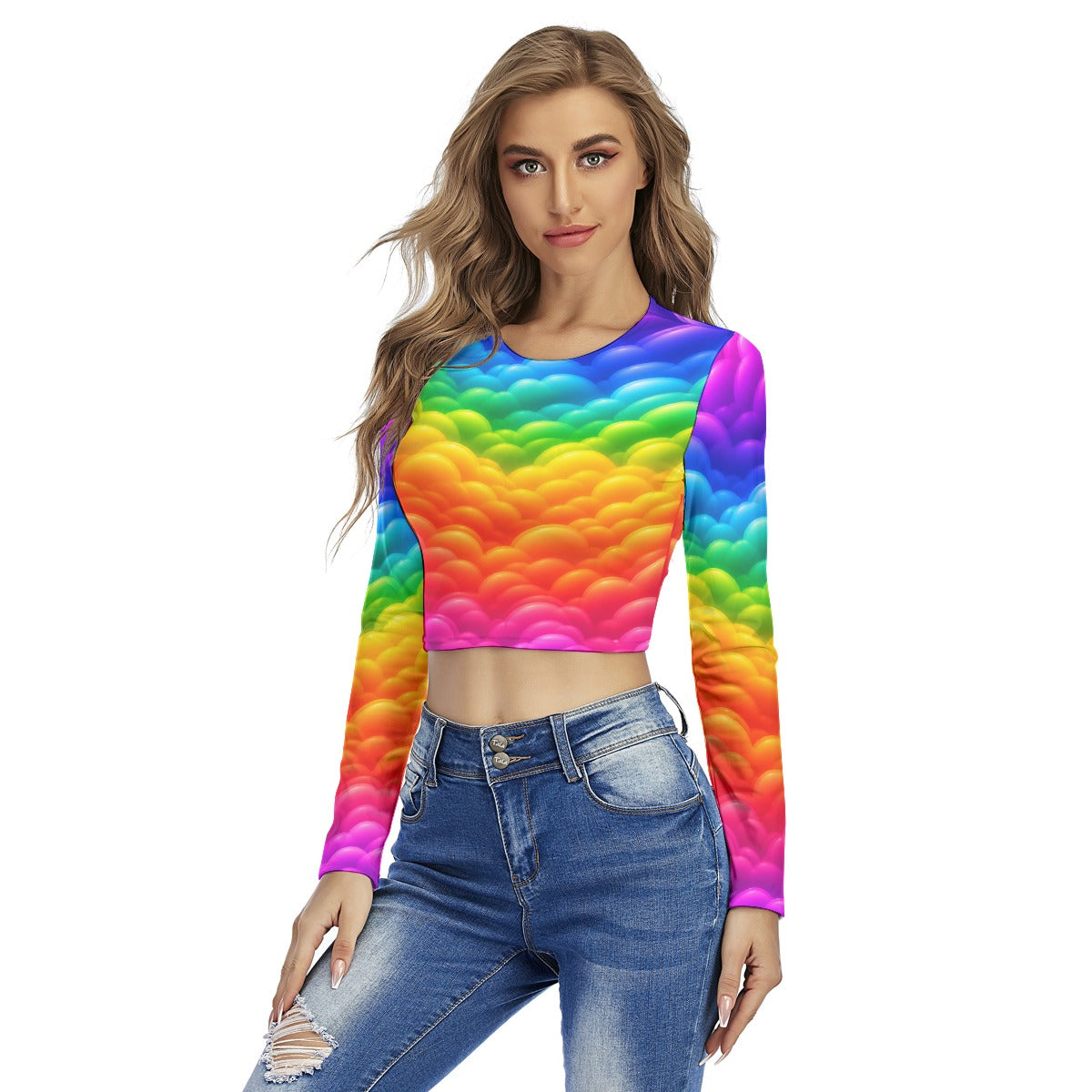 Women's Round Neck Crop Top T-Shirt