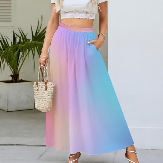 Women's Maxi Chiffon Skirts With Lining