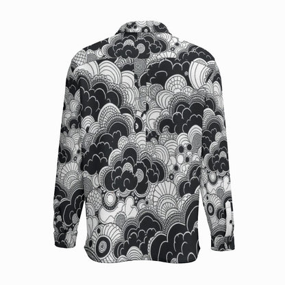 Men's Business Lapel Long Sleeve Shirt With Pocket|110GSM Imitation Flax