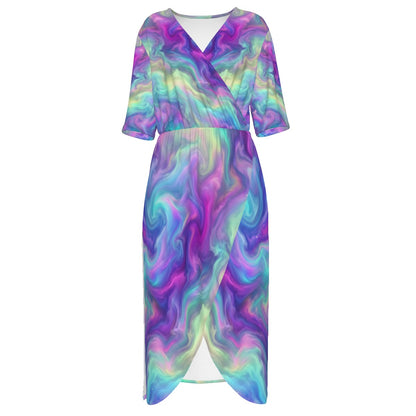 Women's Short Sleeve V-neck Dress