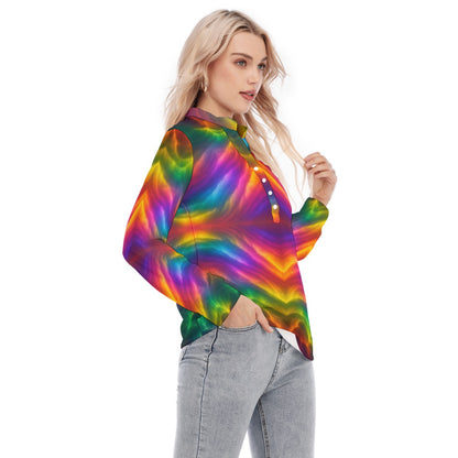 Women's Long Sleeve Blouse With Button Closure