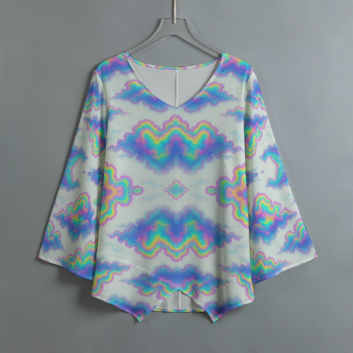 Women's V-neck T-shirt With Irregular Hem