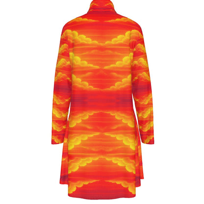 Women's High Neck Dress With Long Sleeve