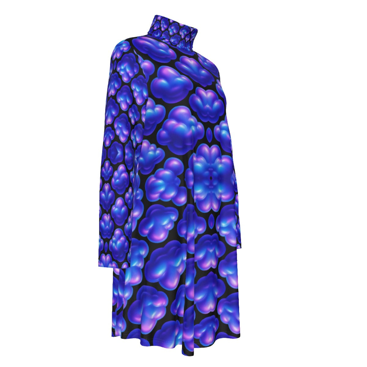 Women's High Neck Dress With Long Sleeve