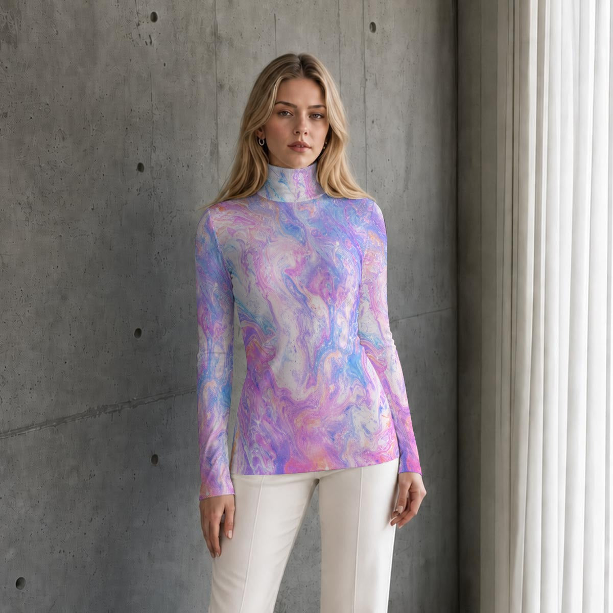 Women’s High-Neck Long-Sleeve Top - view 1
