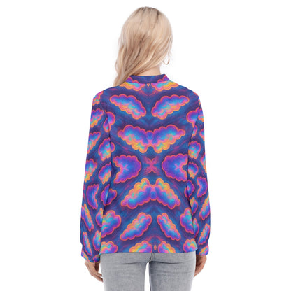 Women's Long Sleeve Blouse With Button Closure