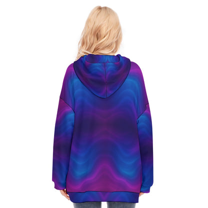 Women's Long Hoodie With Zipper Closure