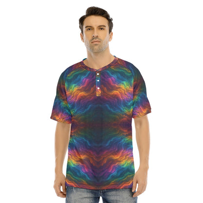 Men's Raglan Sleeve T-shirt With Button Closure