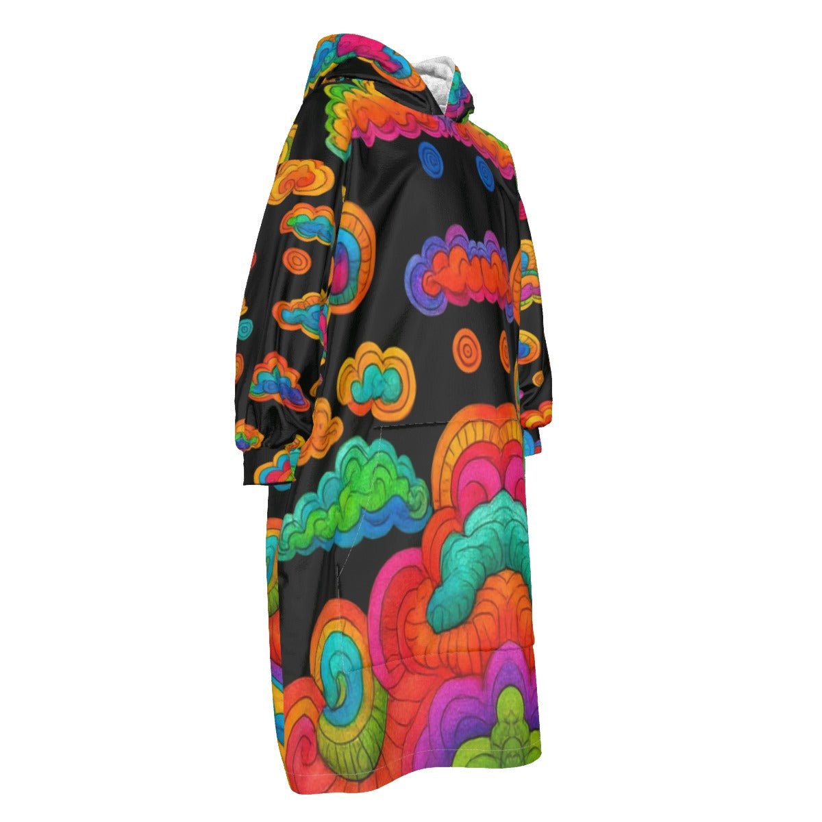 Unisex Kid's Sherpa Fleece Mid-Length Hoodie Blanket