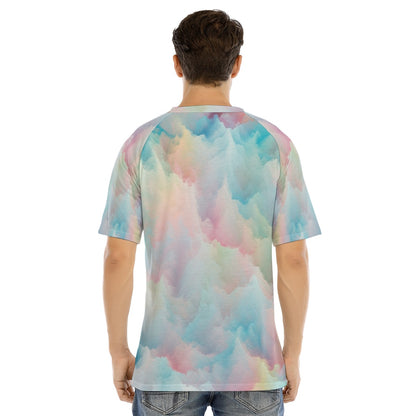 Men's Raglan Sleeve T-shirt With Button Closure