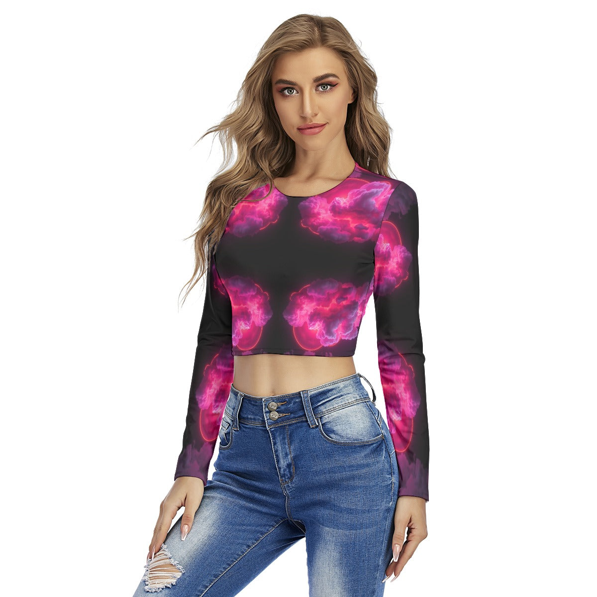 Women's Round Neck Crop Top T-Shirt