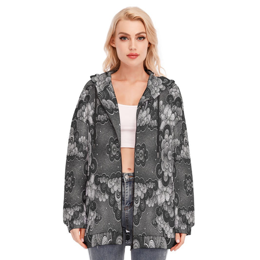 Women's Long Hoodie With Zipper Closure
