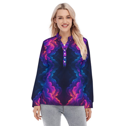 Women's Long Sleeve Blouse With Button Closure