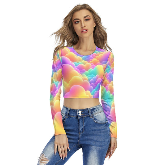 Women's Round Neck Crop Top T-Shirt