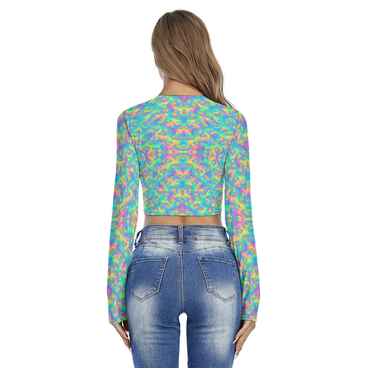 Women's Round Neck Crop Top T-Shirt