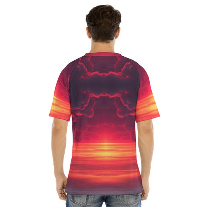 Men's Raglan Sleeve T-shirt With Button Closure