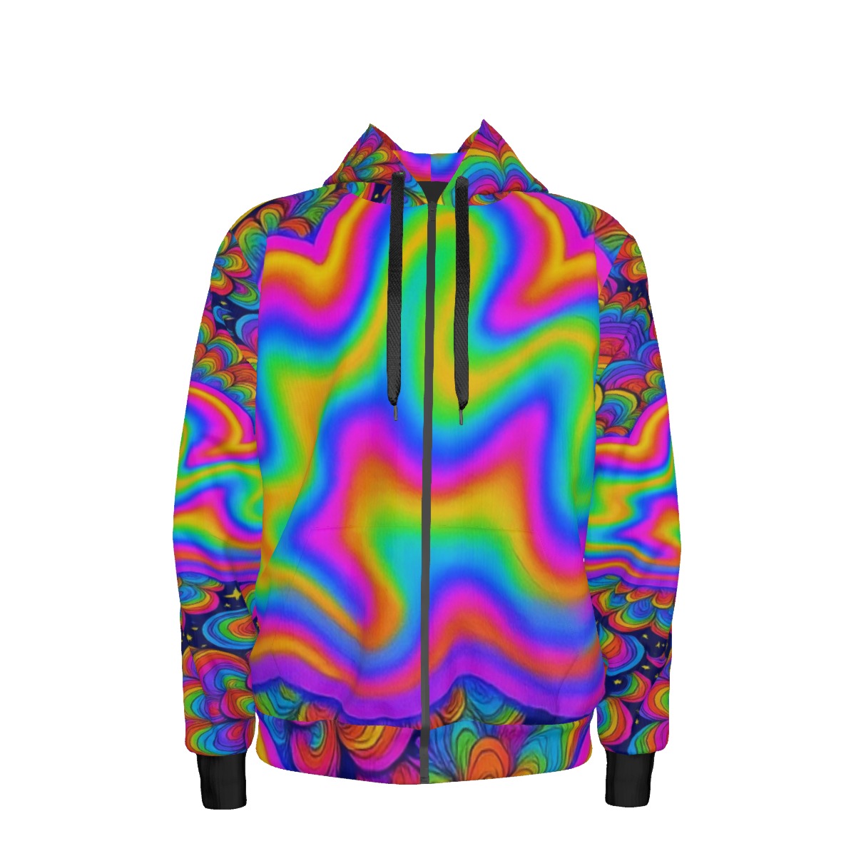 Unisex Zipper Hoodie With Black Lining