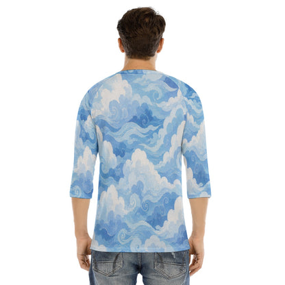 Men's Bracelet Sleeve T-shirt With Button Closure - view 4