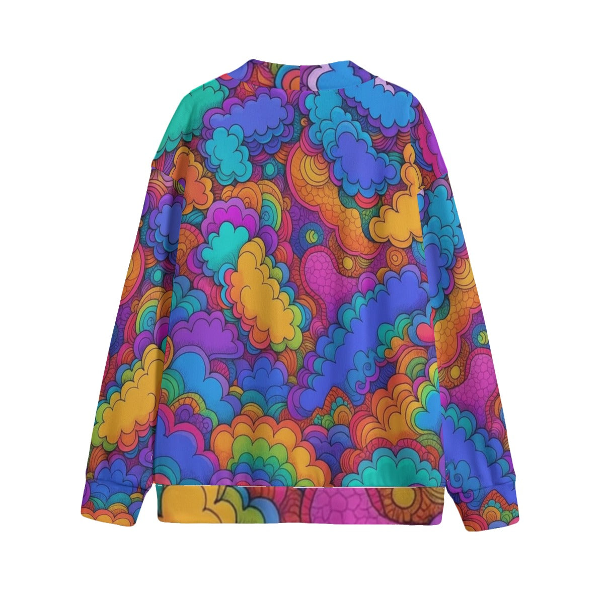 Unisex V-neck Knitted Fleece Cardigan With Button Closure