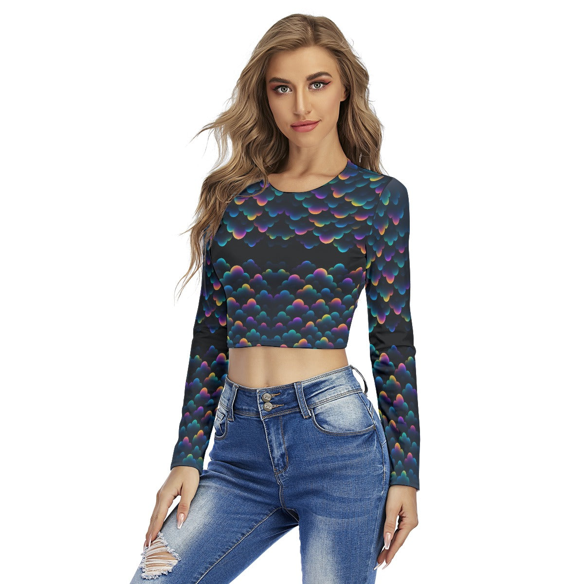 Women's Round Neck Crop Top T-Shirt
