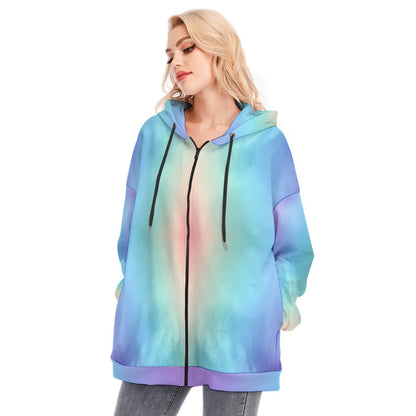 Women's Long Hoodie With Zipper Closure
