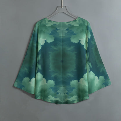 Women's V-neck T-shirt With Irregular Hem