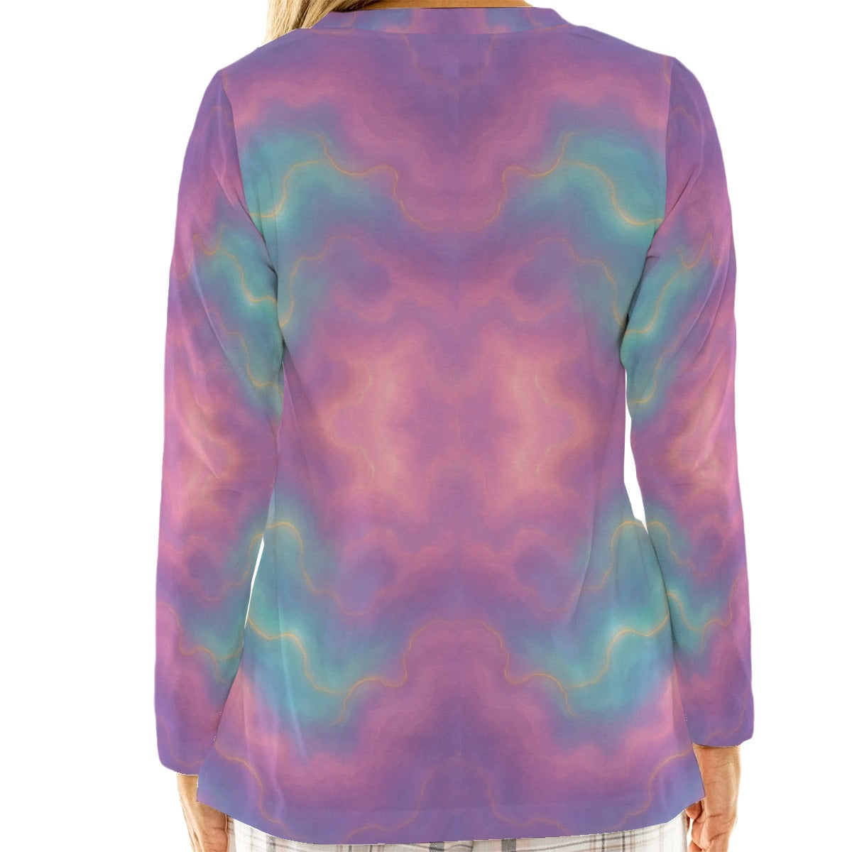 Women's Loose V-Neck T-Shirt With Long Sleeve