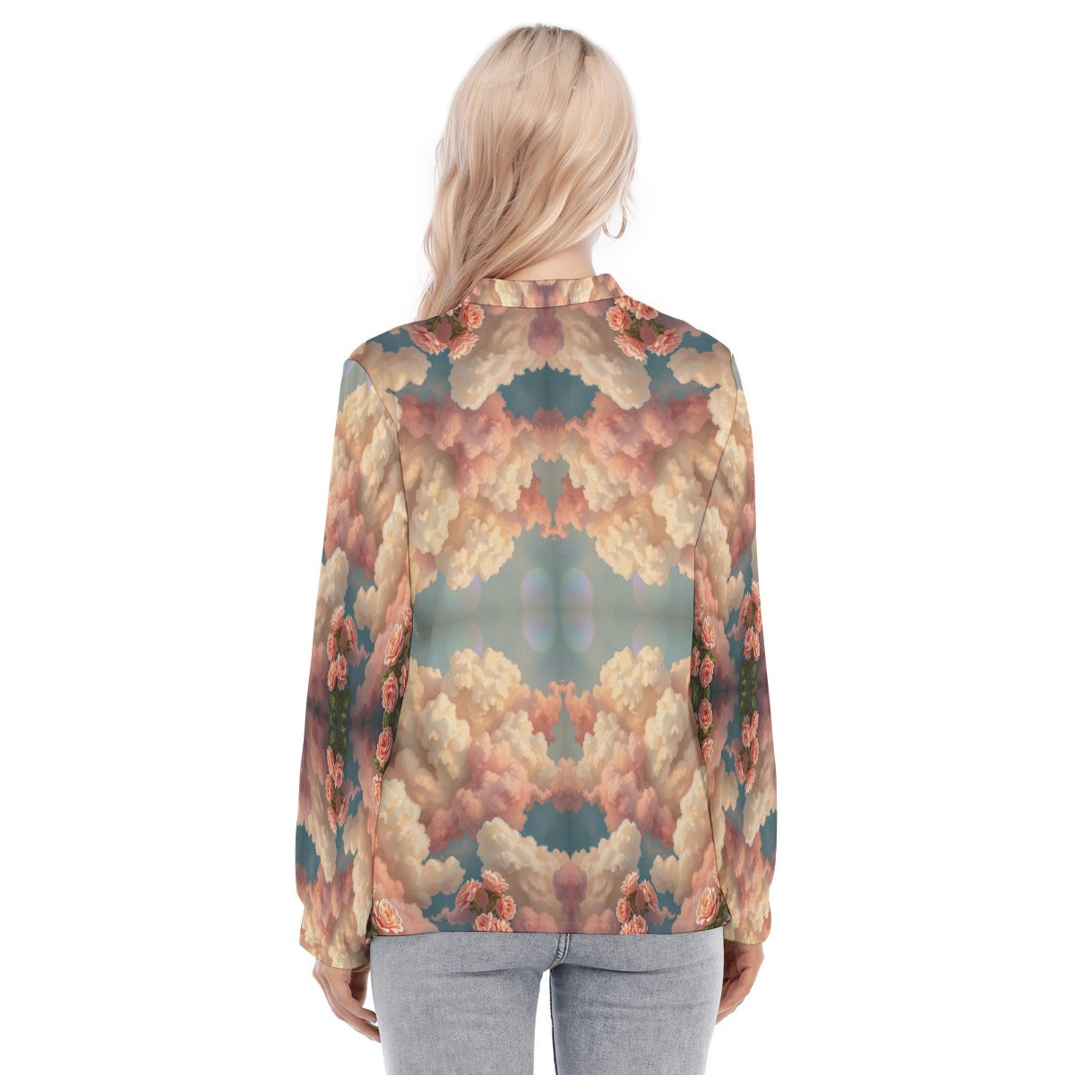 Women's Long Sleeve Blouse With Button Closure