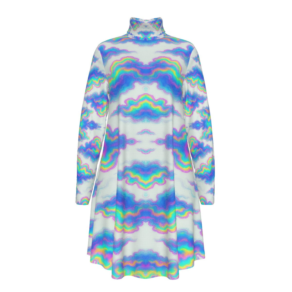 Women's High Neck Dress With Long Sleeve