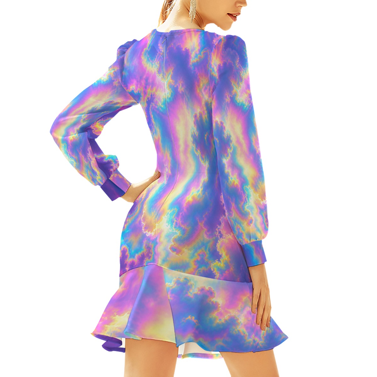 Women's Ruffle Hem Skinny Dress