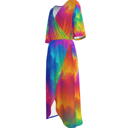 Women's Short Sleeve V-neck Dress