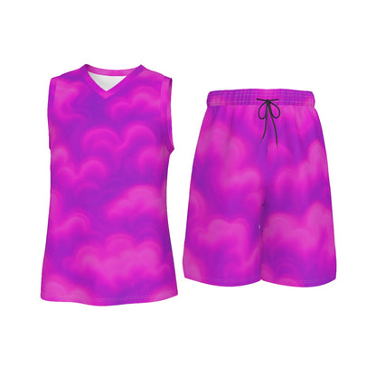 Men's V Neck Basketball Suit