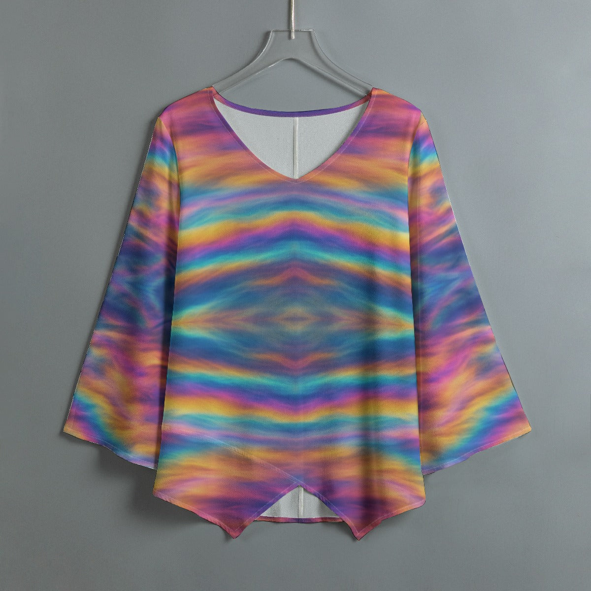 Women's V-neck T-shirt With Irregular Hem