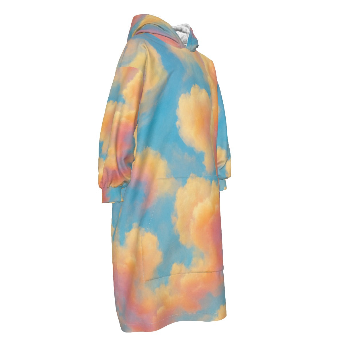 Unisex Kid's Sherpa Fleece Mid-Length Hoodie Blanket