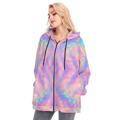 Women's Long Hoodie With Zipper Closure