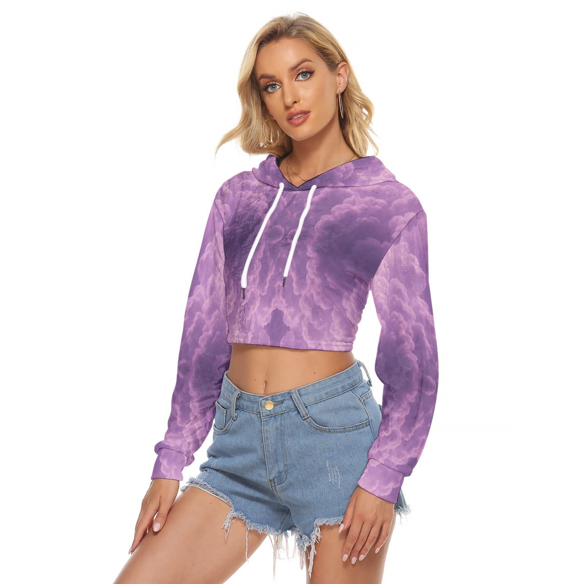Women's Crop Top Hoodie|Velvet