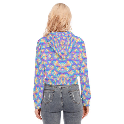 Women's Crop Top Hoodie With Zipper Closure