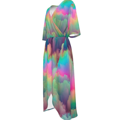 Women's Short Sleeve V-neck Dress