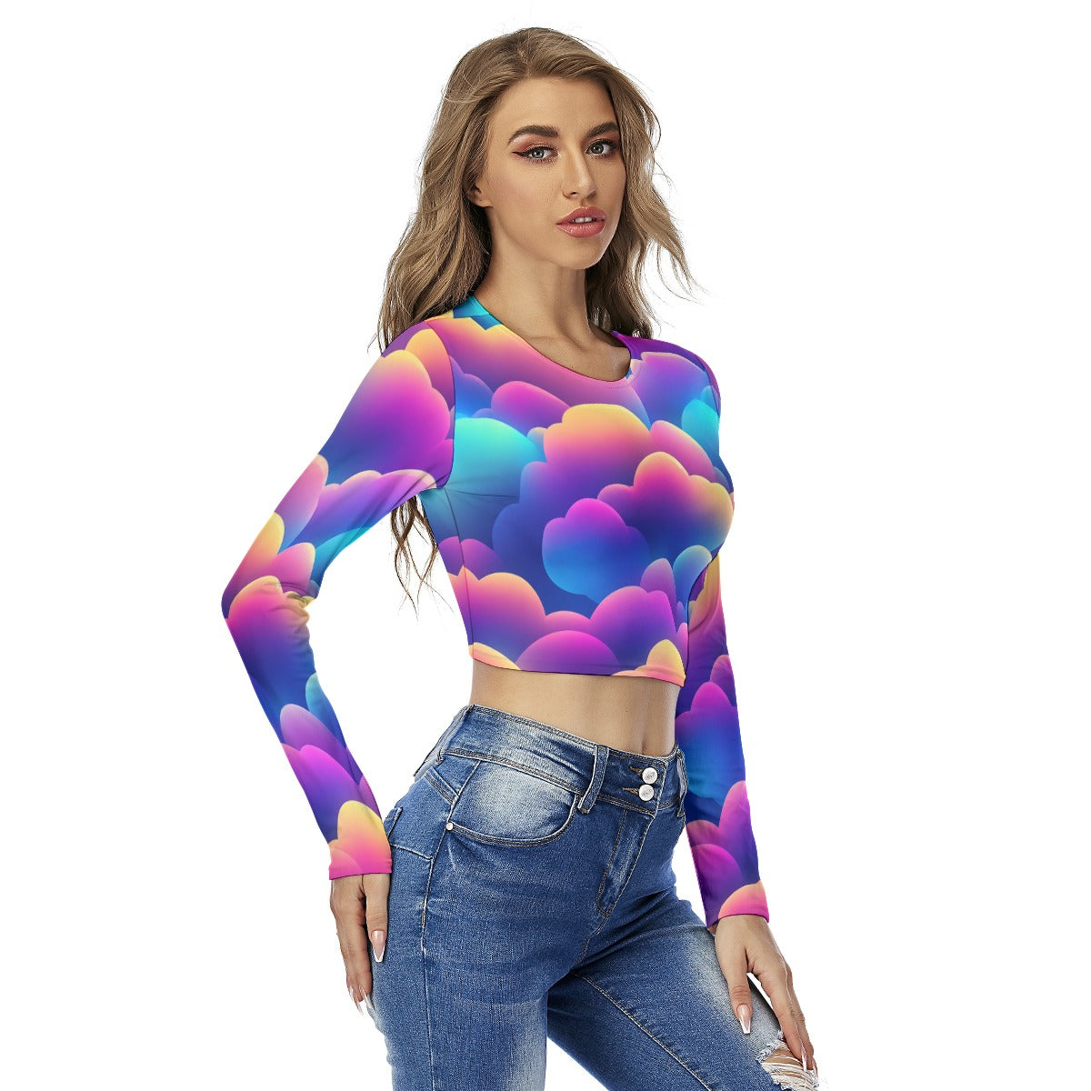 Women's Round Neck Crop Top T-Shirt