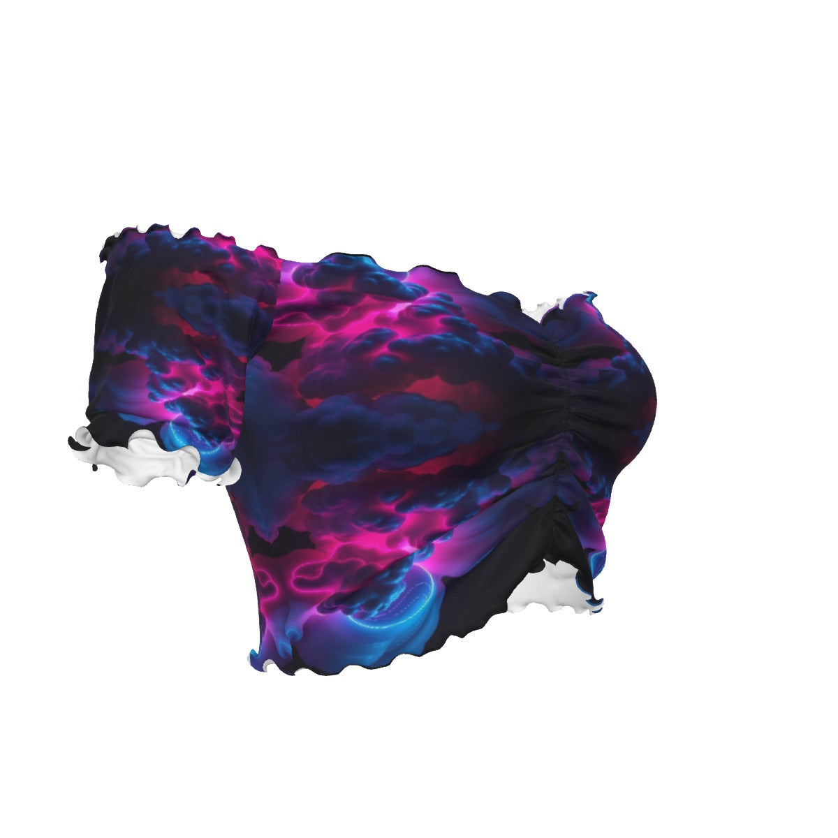 Women's One-shoulder Off-the-navel Short Sleeve T-shirt