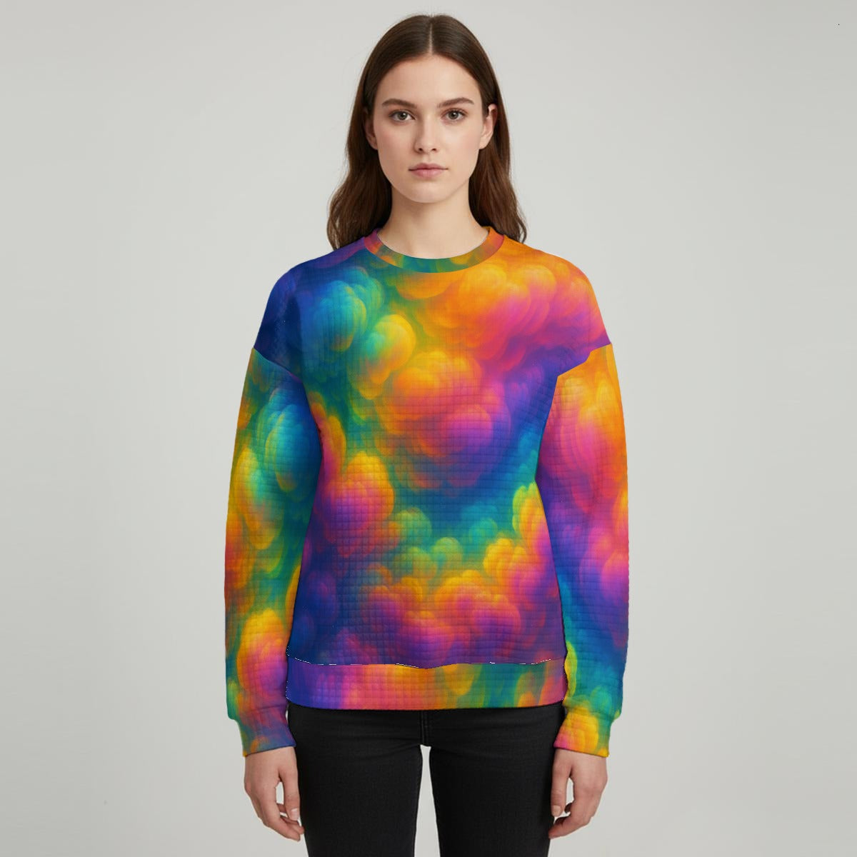 Women's Thick Waffle Knit Sweatshirt