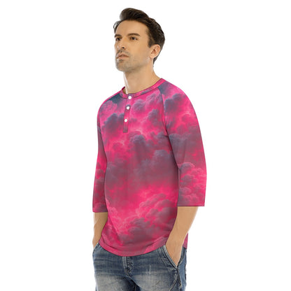 Men's Bracelet Sleeve T-shirt With Button Closure - view 3