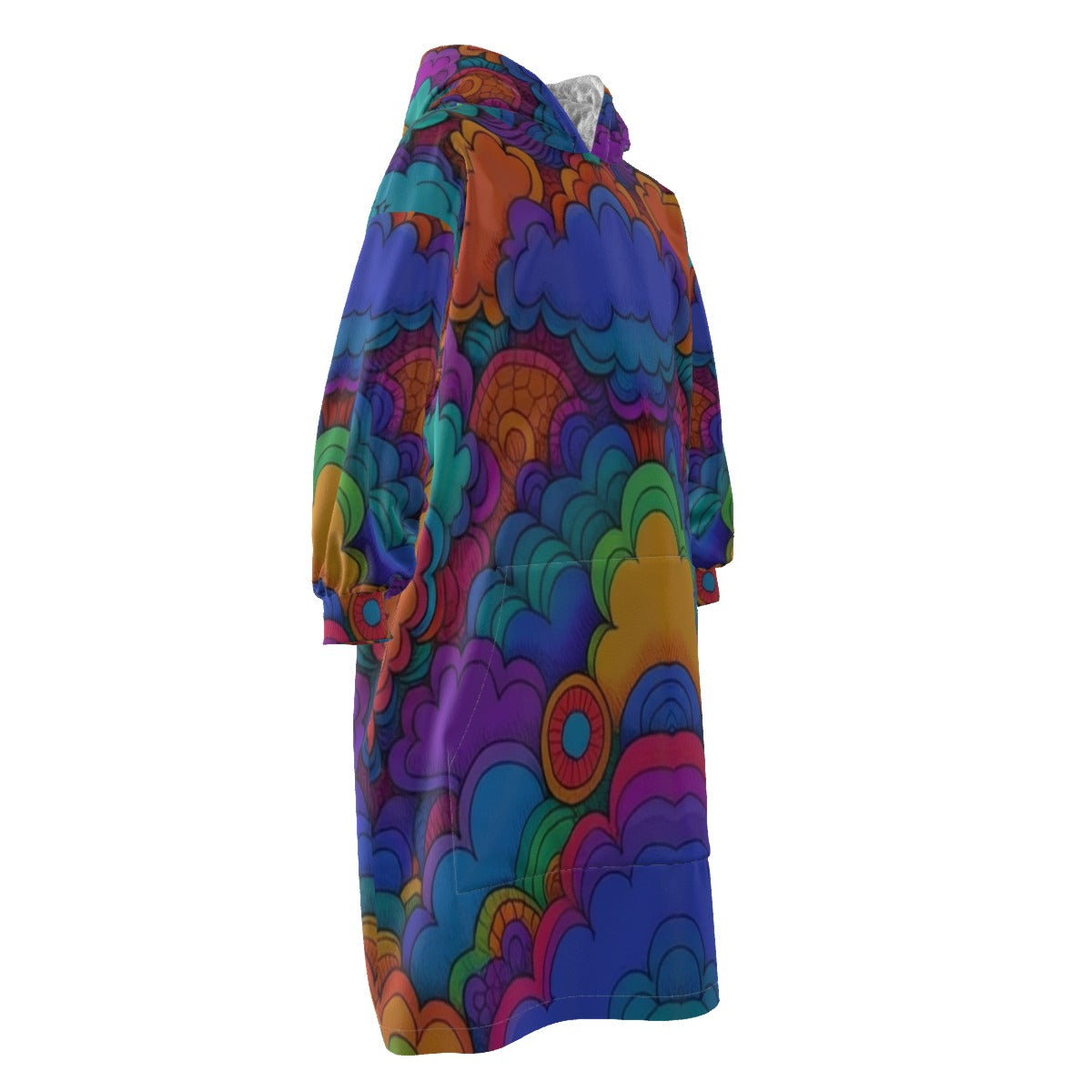 Unisex Kid's Sherpa Fleece Mid-Length Hoodie Blanket