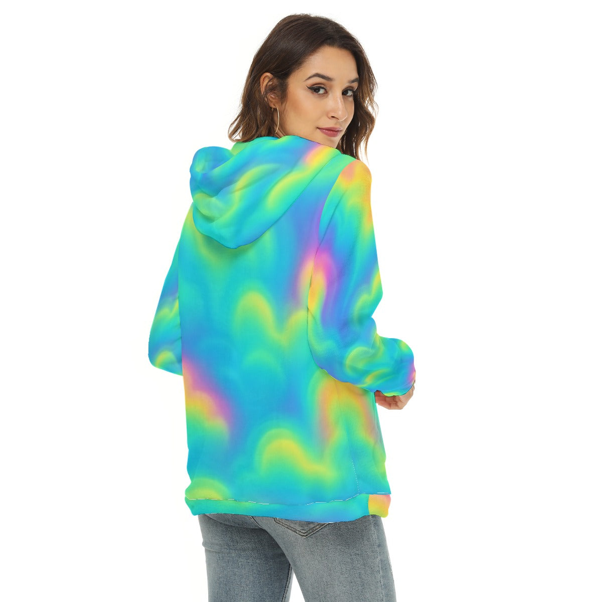 Women's Borg Fleece Hoodie With Half Zip