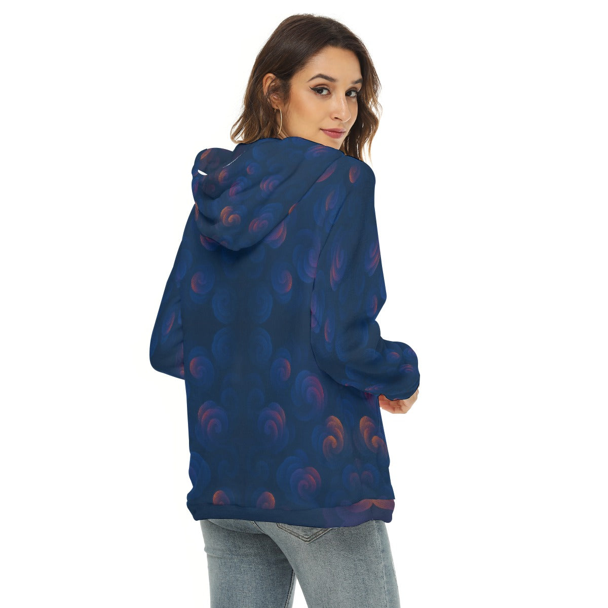 Women's Borg Fleece Hoodie With Half Zip