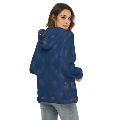 Women's Borg Fleece Hoodie With Half Zip