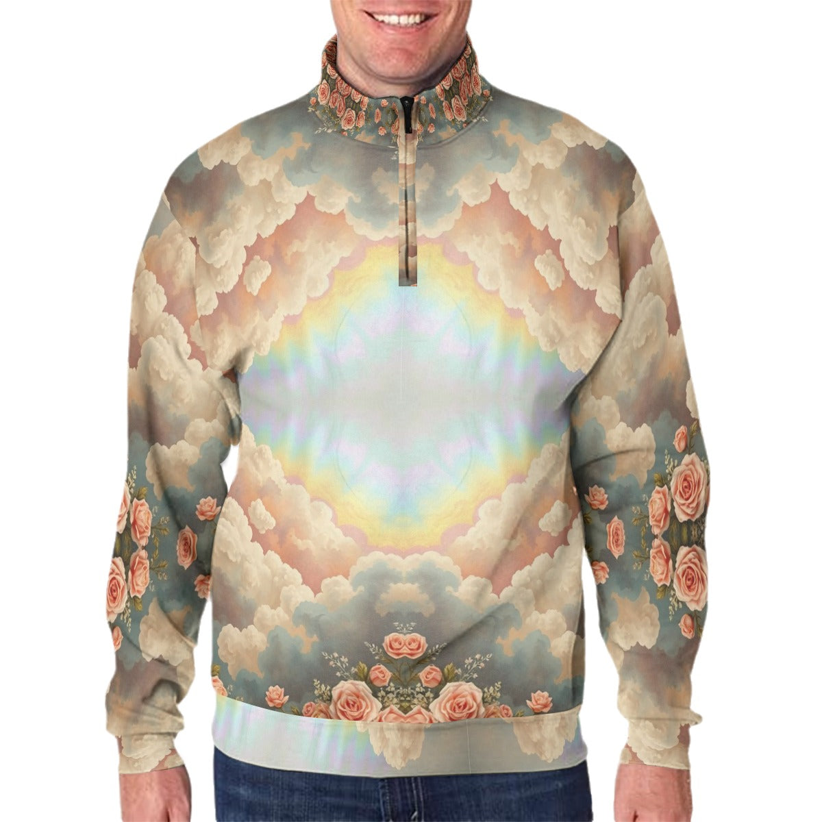 Men's Hidden Half-Zip Placket Hoodie