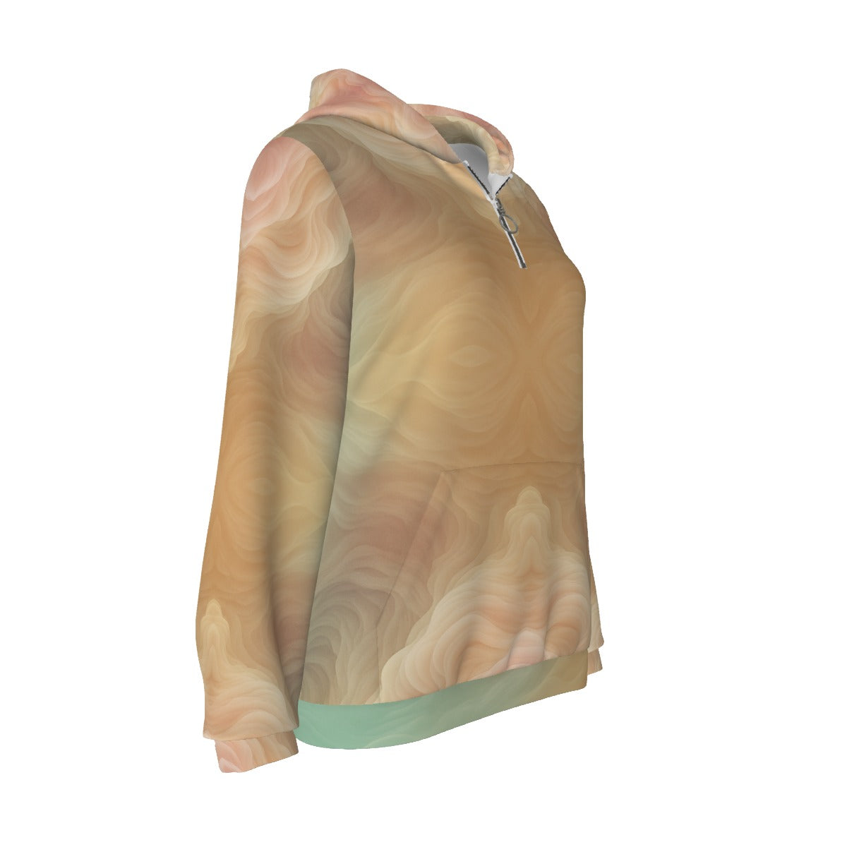 Women's Borg Fleece Hoodie With Half Zip