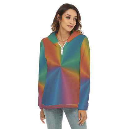 Women's Borg Fleece Hoodie With Half Zip